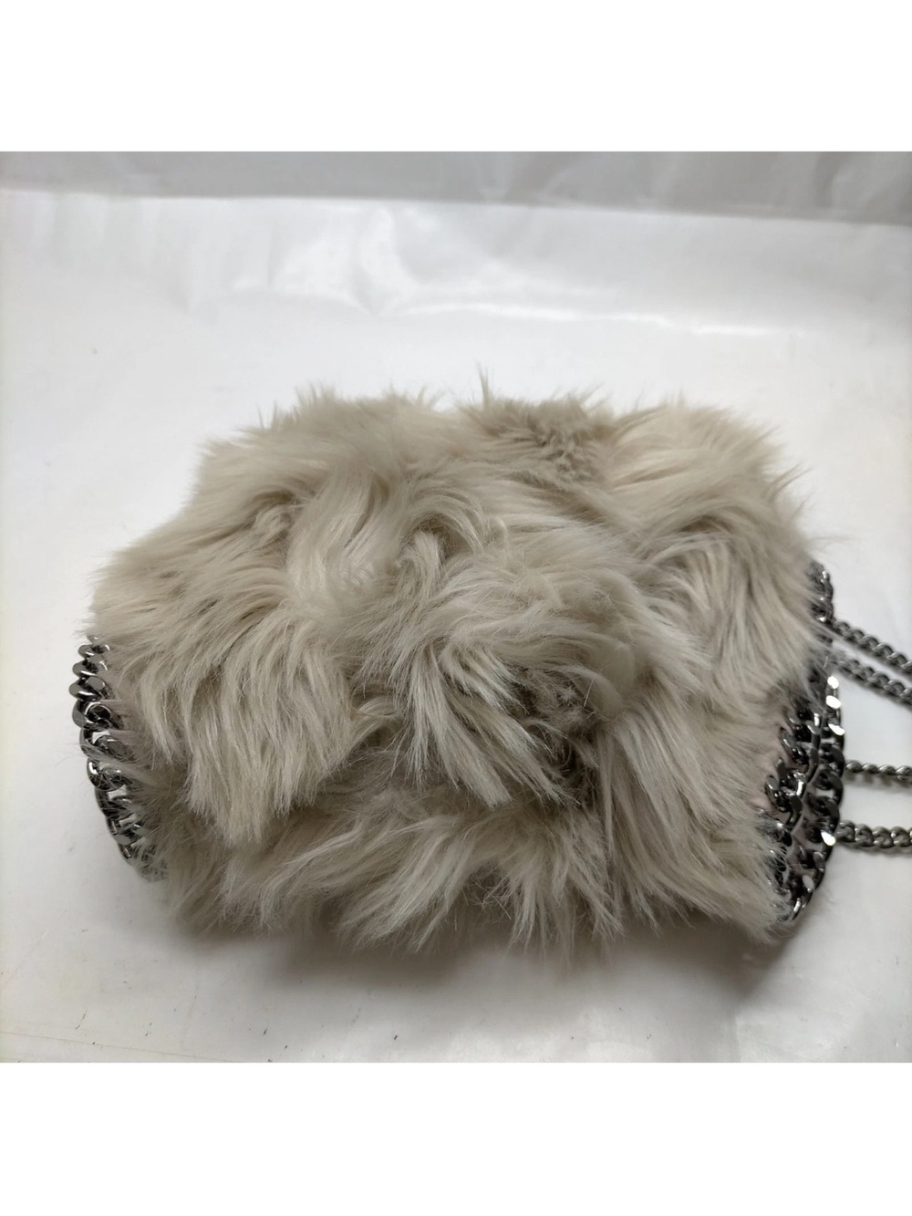 Stella McCartney Tan Faux-Fur Chain-Handle Shoulder Crossbody Bag EUC - Picture 5 of 9